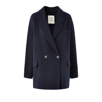 Qiushui yiren loose wool coat women's straight coat