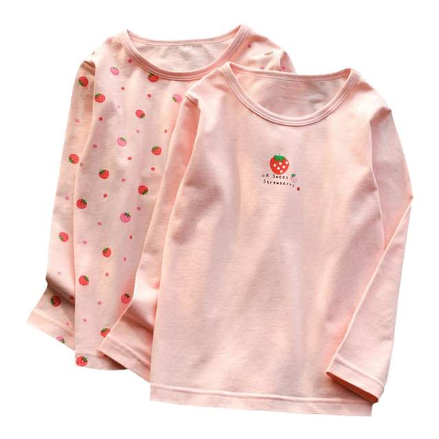 Girls autumn clothes A pure cotton two-piece base shirt