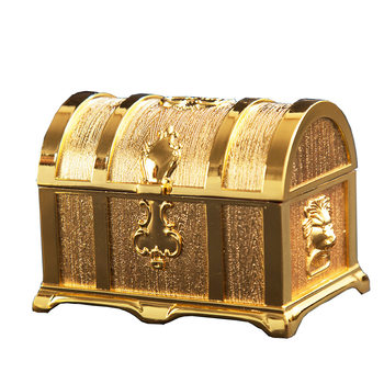 Gold metal european classical treasure box
