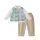 7A Antibacterial Boys' Tang Suit Suit Spring New New Chinese Style Children's Vest Three-piece Set Chinese Style Baby New Year's Clothes