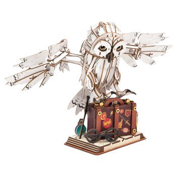 Jiumu Goods Club Harry Potter Merchandise Hedwig Owl Wooden Assembly Dynamic Model Building Block Figurine