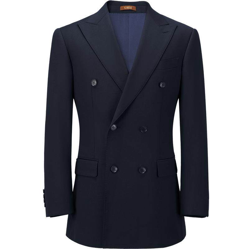 Guillomont double-breasted suit men's suit blue senior business formal wear wedding groom's dress blazer