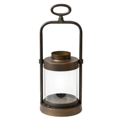 Industrial style decoration iron style wind lanterns transparent glass romantic candlestick American retro decoration decoration large