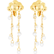 (Self-operated) OSEWAYA ear clip women without pierced ears colorful cloud raindrop earrings long tassel earrings gift