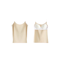 With chest cushion genuine silk harness vest female bra integrated acetate satin face beauty back blouses undershirt inner suit