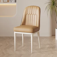 [Светло-коричневый] Стул с молнией на белых ножках