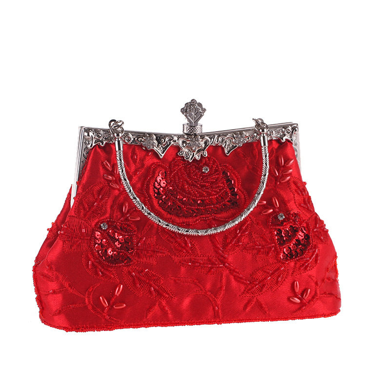 Chinese-style evening bag, beaded handbag, embroidered vintage dress bag, cheongsam matching evening handbag, women's bag, party bag