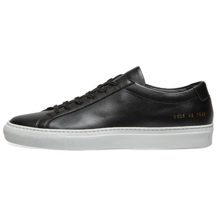 COMMON PROJECTS Achilles Low 低帮系带圆头时尚板鞋女款 黑色