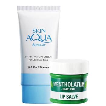 Mentholatum Xinbi Little Blue Hat Comfort Physical Sunscreen Lotion Mint Lip Cream Isolating Moisturizing Moisturizing Anti-UV