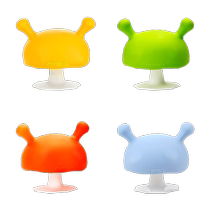 Mabeile small mushroom soothing teether small month old baby teething stick chewing gum soothes baby anti-eating hand artifact
