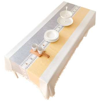 Oil-proof free tablecloth cotton linen nordic Oil-proof free tablecloth cotton linen nordic
