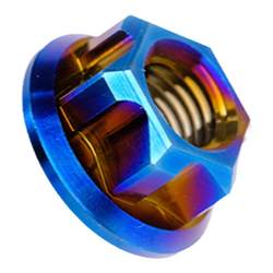 SPARTS M8 flange nut A3 series gold blue locking titanium alloy nut tram motor stan