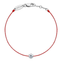 (Self-operated) redline womens shiny0 04 carat four-leaf clover diamond white gold rope bracelet 732B