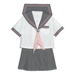 Achejia large size jk original magic Sakura gray pink navy collar sailor sleeve long sleeve top gray skirt suit