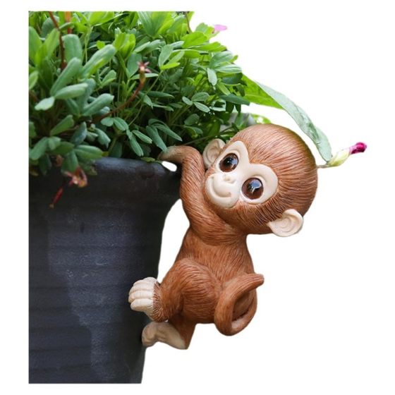 Garden grocery bonsai small ornament decoration products horticultural ornaments creative hanging pot small monkey simulation animal ornaments