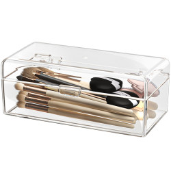 Powder Puff Storage Box Desktop Dressing Table Compartment Dust-Proof Organizer Box Air Cushion Beauty Sponge Makeup Brush Storage Rack