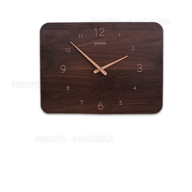 Meter box decorative painting with clock solid wood cover clock
