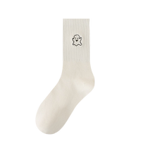 Zhuji Socks Womens Spring and Autumn Sweat-absorbent Breathable Solid Color Cotton Socks Summer Girls Thin Sports Deodorant Mid-Tube Socks