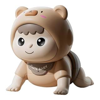 Infants and toddlers learn to crawl with toys and raise their heads for training