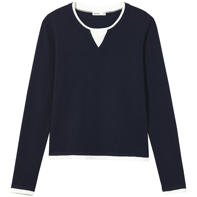 25 new autumn women's fake two-piece sweater