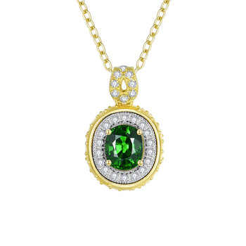 Natural colored treasure 1.05 carat tsavorite pendant
