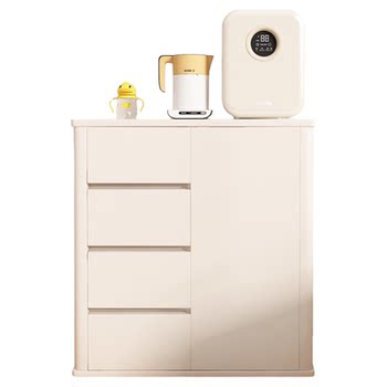 Baby solid wood feeding table storage cabinet baby supplies wall-mounted integrated storage cabinet toy storage cabinet