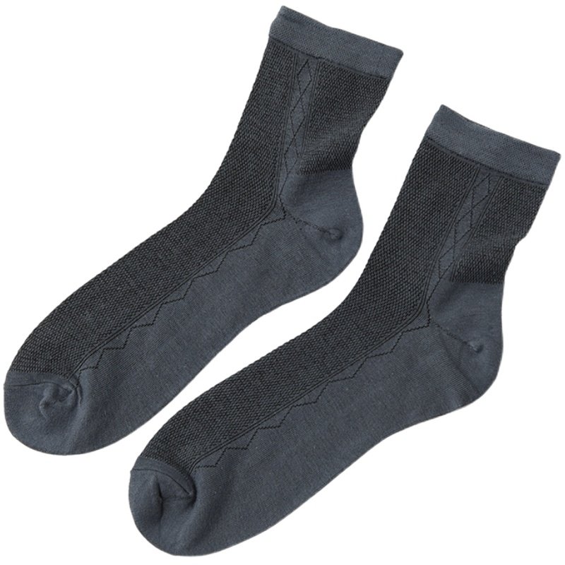 Mid-calf socks bamboo paddle fiber breathable men's socks thin