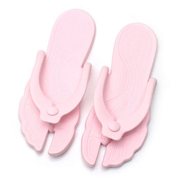 Travel Folding Slippers Portable Bathroom Sandals Soft Sole Anti-Slip Home Portable Slippers for Business Trips