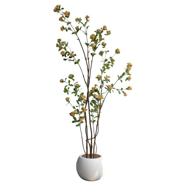 Bizarre simulated green plant island spring flowers