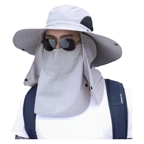 Summer mens large brim sun protection UV fishing hat sun hat sun hat travel face covering neck protection fisherman hat