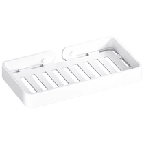 Japanese cream-style soap dish without punching space aluminum wall bathroom storage rack wall-mounted drain soap dish shelf