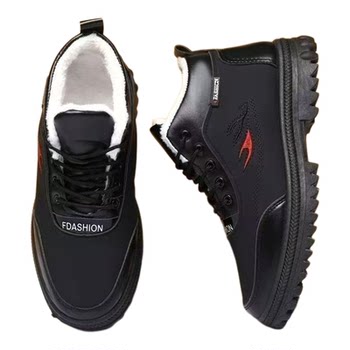 New winter velvet thickened men's high-top cotton shoes