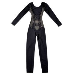 Elani's Thin Traceless Caffeine Pants Long-Sleeved Ion Negative Ion Tightening Belt and Buttocks Removal Body Shaping Bodysuit