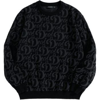 Taiping bird men's full version letter jacquard sweater 2023 spring new round neck wool sweater fashion sweater