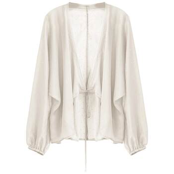 Cocobella brilliant galaxy handmade hot diamond women's micro perspective bat sleeve chiffon shirt cardigan sn7001