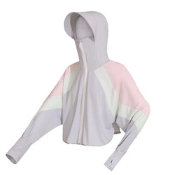 ເຄື່ອງນຸ່ງກັນແດດຂອງແມ່ຍິງໃນລະດູຮ້ອນປ້ອງກັນ UV shawl ice silk sunscreen shirt breathable ultra-thin skin clothes cycling sunscreen clothes
