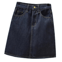 Denim short skirt for women in summer thin large size high waist slimming A-line skirt for fat girls covering belly and covering hips skirt