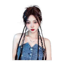 y2k wig braid female ponytail cute twist braid internet celebrity same hot girl sweet cool boxer braid simulated hair dreadlocks
