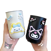 Cute cartoon mouthwash cup ins style high-looking stainless steel wash cup childrens dental cylinder Kuromi Melody female
