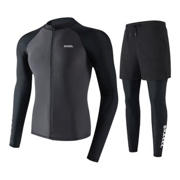 Men's plus size swimsuit long sleeve wetsuit sun protection quick drying