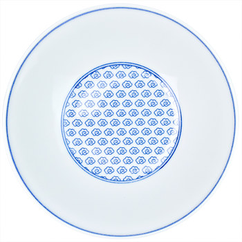 Japanese 18cm blue and white soup plate spot