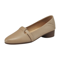 Daphne Sheepskin Single Shoes Womens Genuine Leather Loaf Womens Shoes 2024 New Summer Granny Shoes Low Heel Pointed Toe Small Leather Shoes