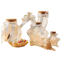Glass wishing bottle cork shell sand dried flower storage bottle rainbow bottle drifting empty bottle lucky star origami
