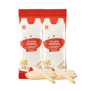 秋田满满DHA深海鳕鱼肠儿童无色素添加火腿肠76%鳕鱼肉肠4支*2袋