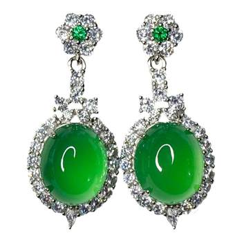 Ice chalcedony earrings agate earrings