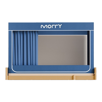 MUJI Mosquito Net Student Dormitory Bed Curtain Integrated Patterned Curtain Upper and Lower Bunk Universal Single Bed Dormitory Blackout Curtain