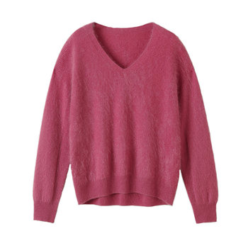 100 cashmere loose and lazy long-sleeved knitted top
