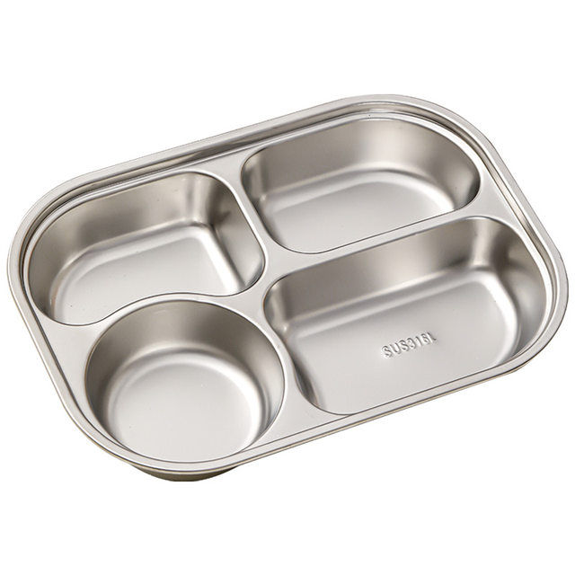 316L stainless steel dining plate divided children's tableware lunch box