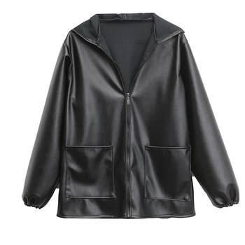 Windproof and velvet thickened versatile men's leather jacket