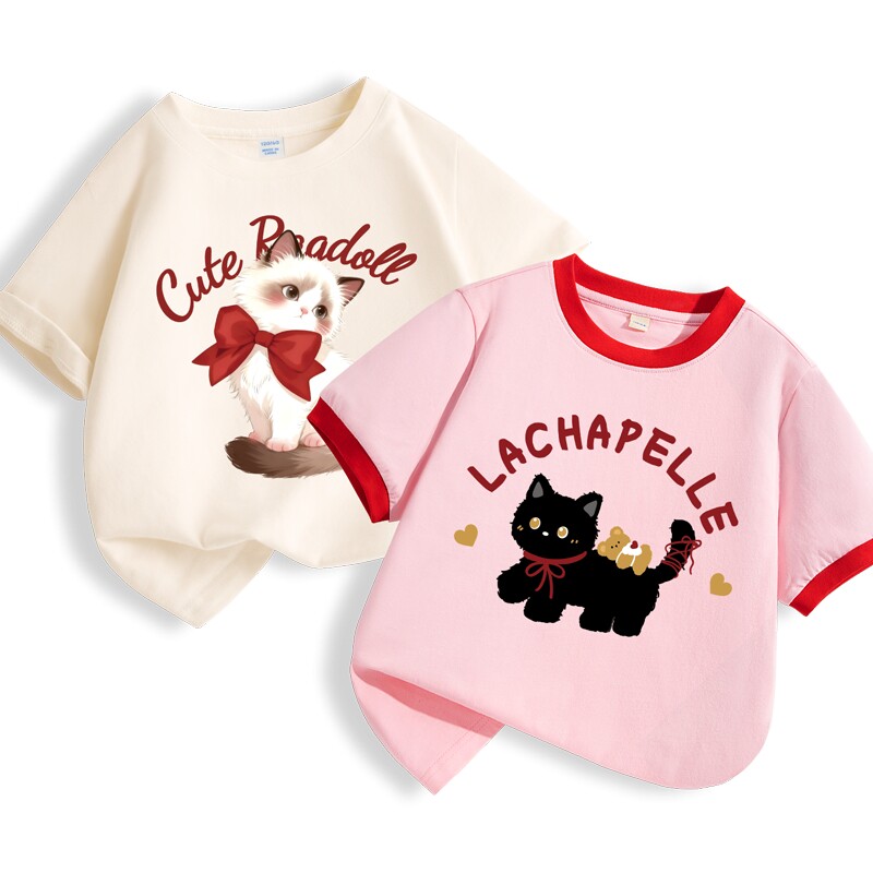 LaChapelle girls' fashionable short-sleeved T-shirt